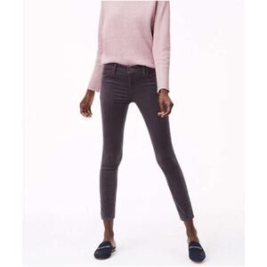 Ann Taylor LOFT Pants Women 00 24 Grey Modern Skinny Corduroy Mid Rise Cotton